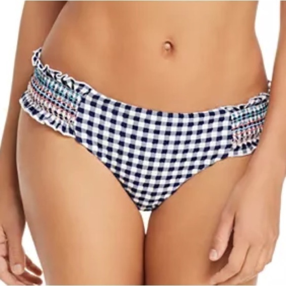 Red Carter gingham check swim bikini bottoms size XL